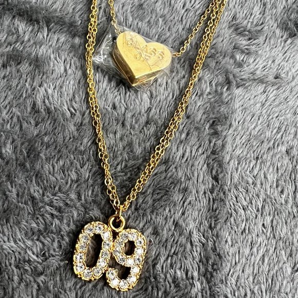 Joestens Class Necklace Gold Filled Rhinestone Heart Class of 2009 Layered Charm - Picture 4 of 7